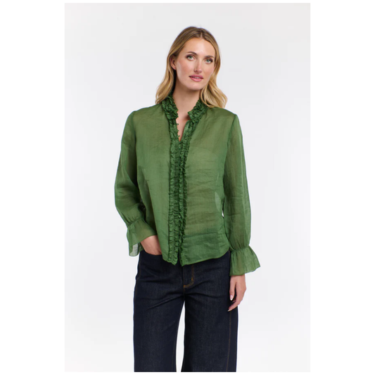 Vanessa Frill Shirt | Moss
