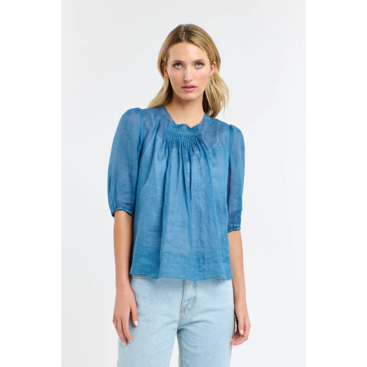Ariel Pintuck Top | Denim