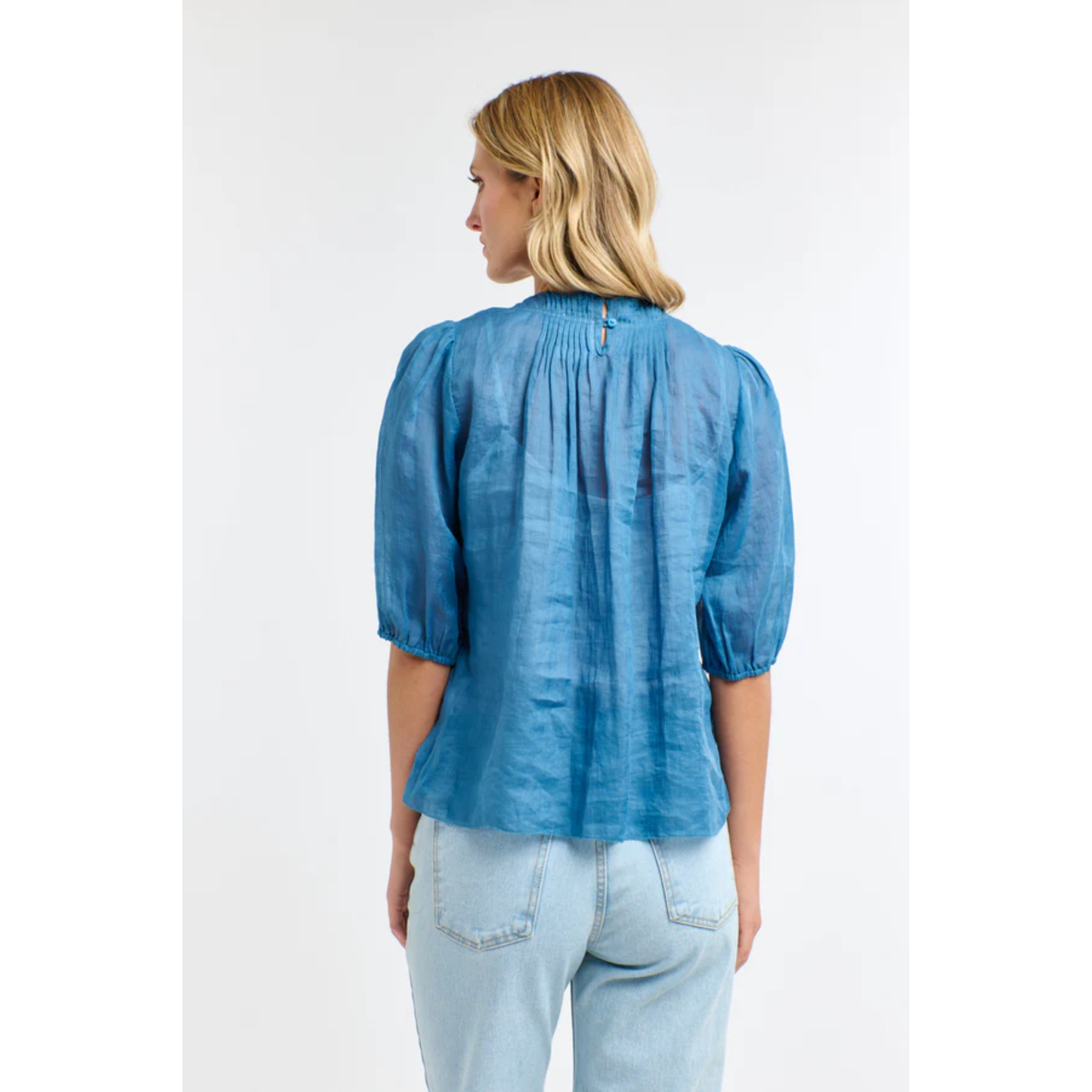 Ariel Pintuck Top | Denim