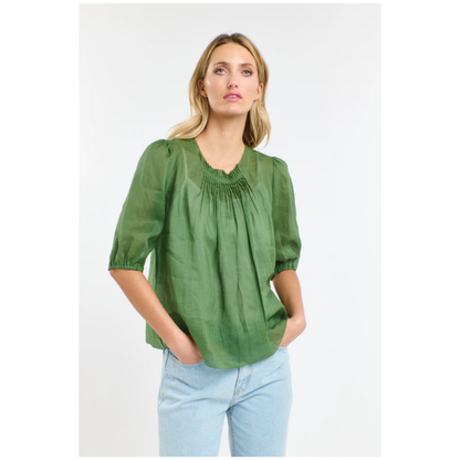 Ariel Pintuck Top | Moss