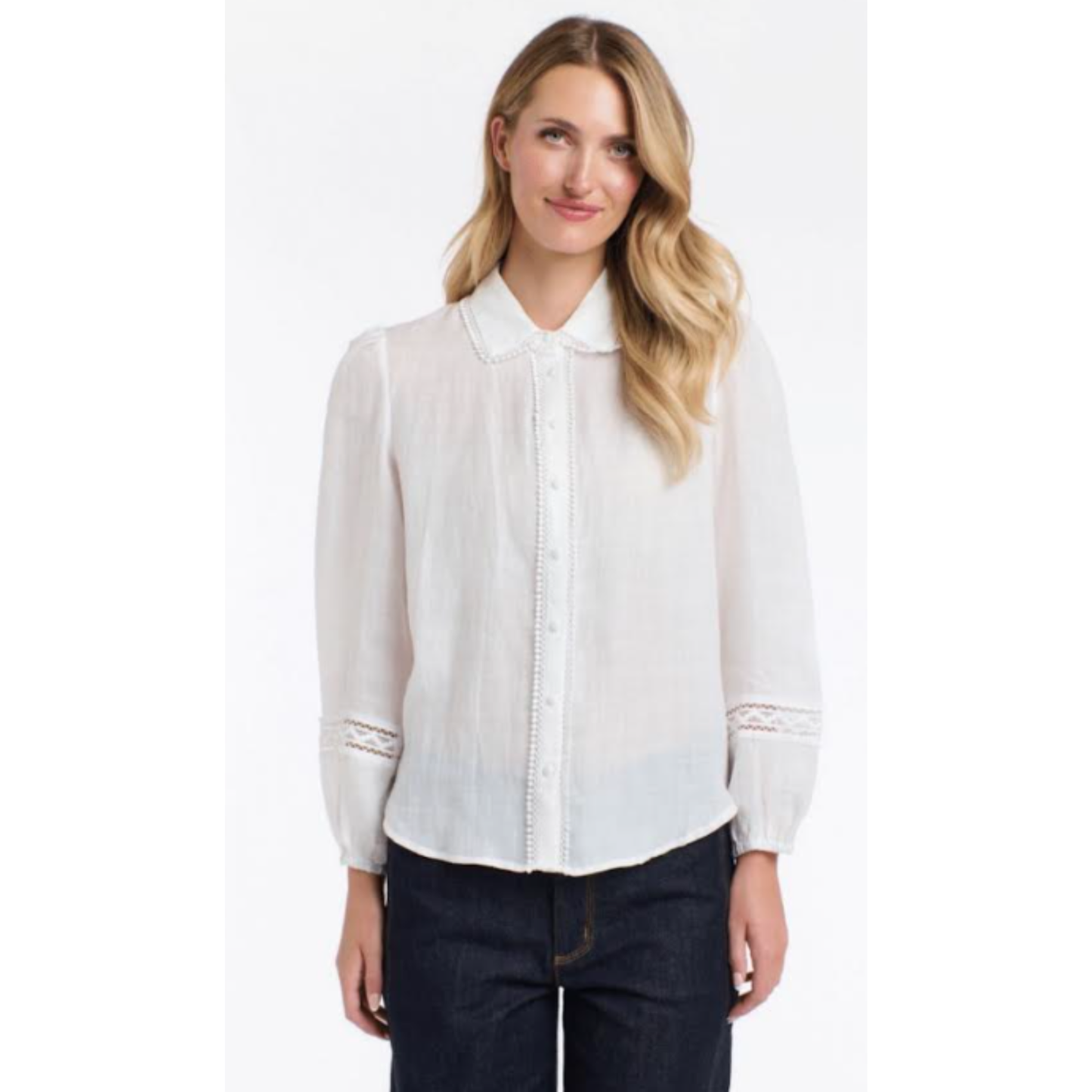 Elodie Lace Shirt | White