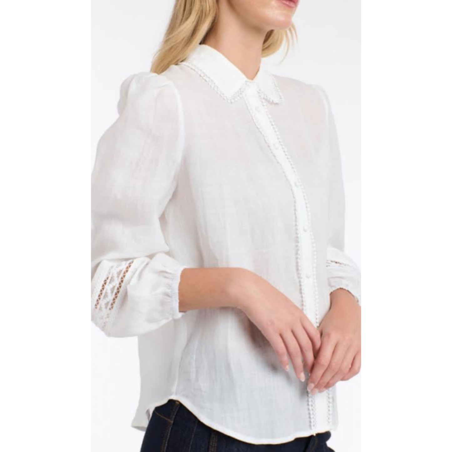 Elodie Lace Shirt | White