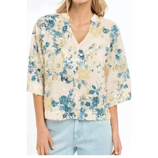 365 Days - Geisha Sequin Top | Pink/Floral