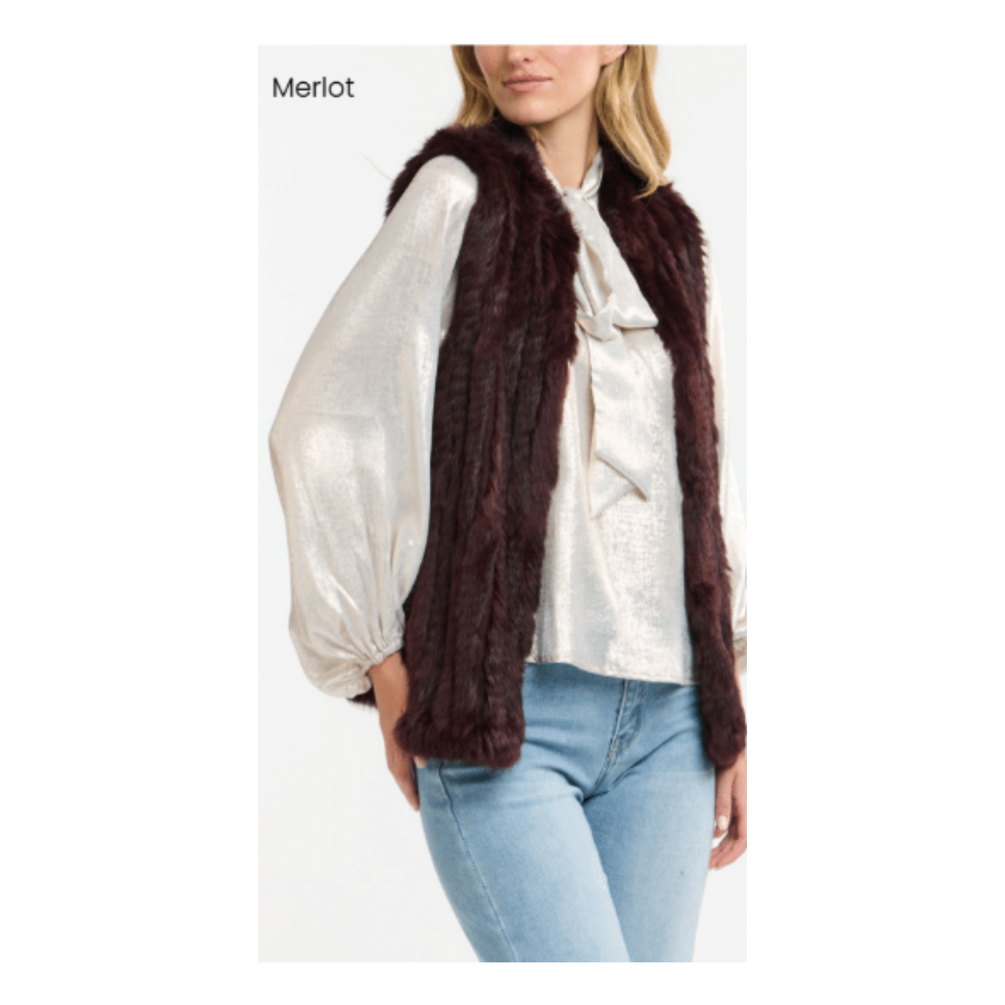 Gatsby Fur Vest | Merlot