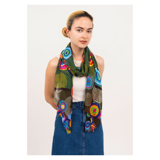 DLux - Mila Abstract Circles Print Scarf
