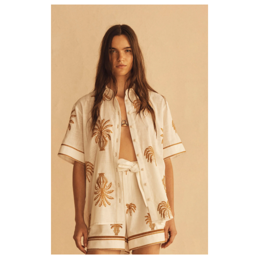 Aur Ocea - Shirt Dalla Palma Embroidered Cuffed Resort Shirt