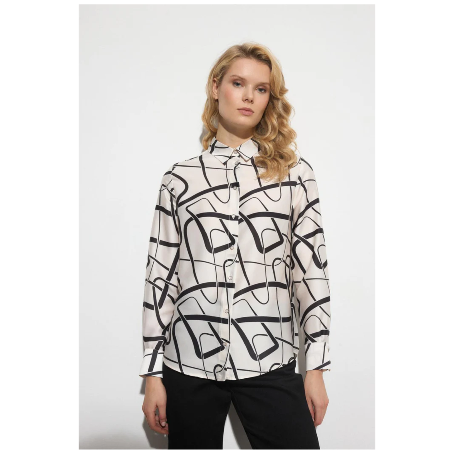 Caesarina Shirt | Black/White