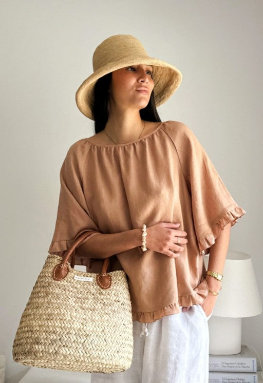 ByPias - Alessia Linen Top | Powder
