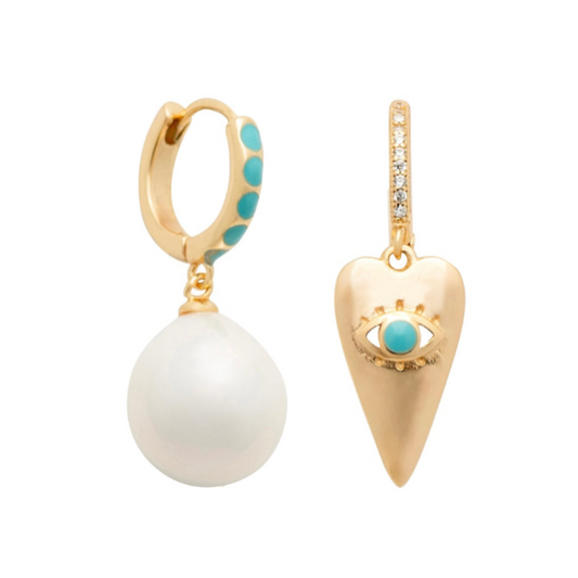 Jewellery - Blue Eye Hoop Earrings | Gold Vermeil Sterling Silver