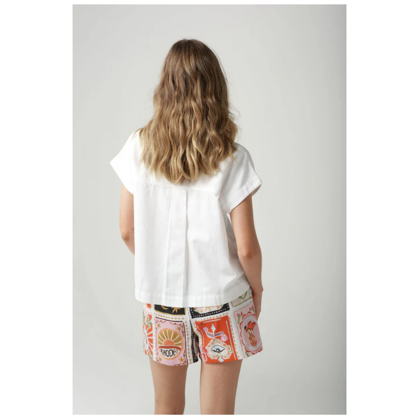 Cloth+Paper+Scissors - Cowgirl Patch Cap Sleeve Shirt