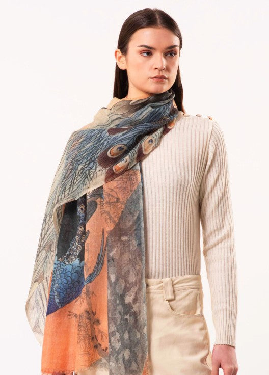 Peacock Scarf | Pure Wool