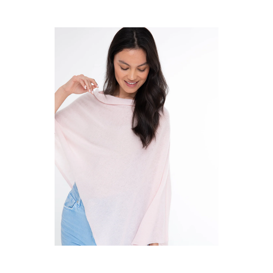 Classic Travel Poncho - Pale Pink | 100% Cashmere