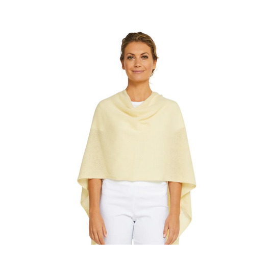 Classic Travel Poncho - French Cream | 100% Cashmere