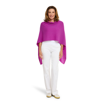 Classic Travel Poncho - Boysenberry | 100% Cashmere