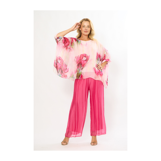 Bormio Kaftan Top | Pink Floral