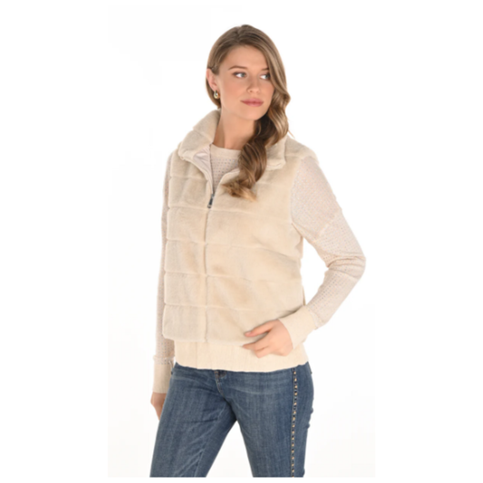 Frank Lyman - Solin Faux Fur Vest | Champagne