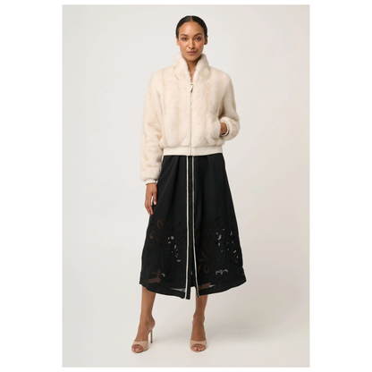 Once Was - Chrystal Faux Fur Jacket | Porcelain