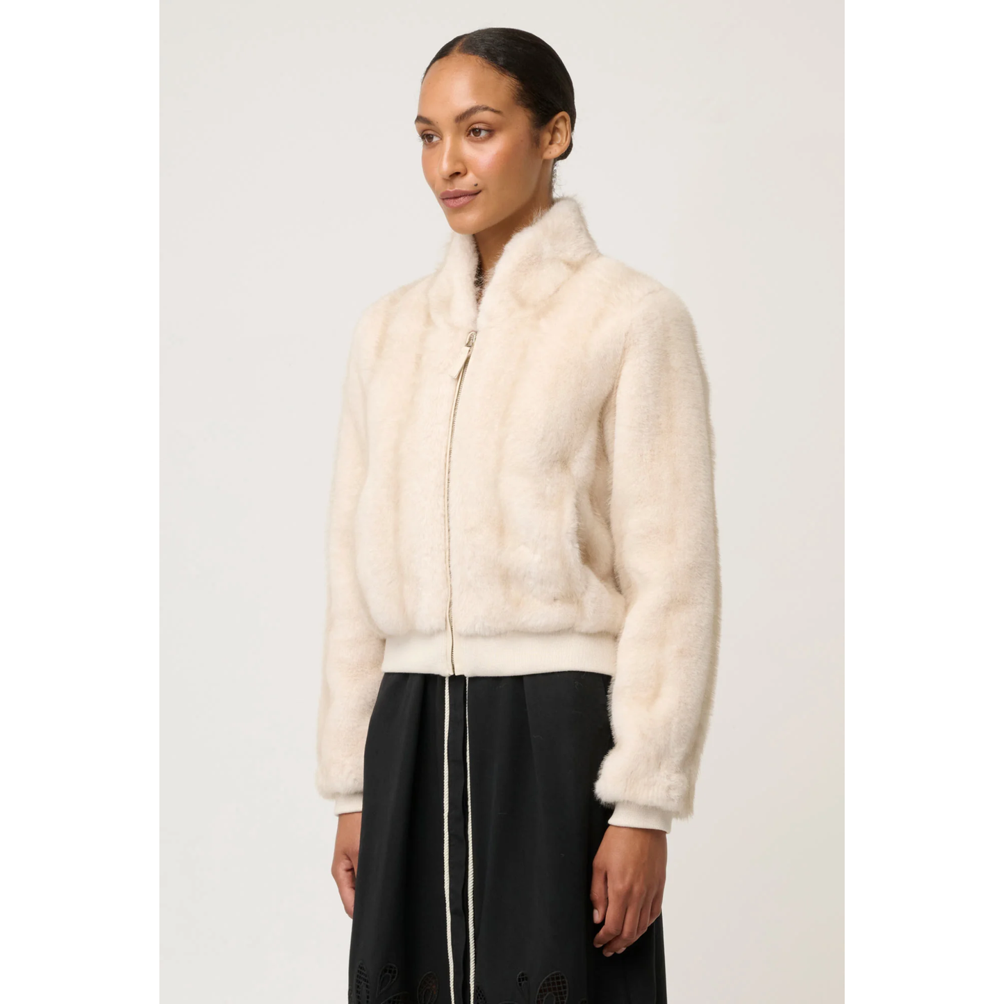 Once Was - Chrystal Faux Fur Jacket | Porcelain