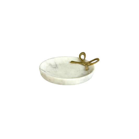 Arlo Marble Tray with Bow | Gold | Pickup InStore Only