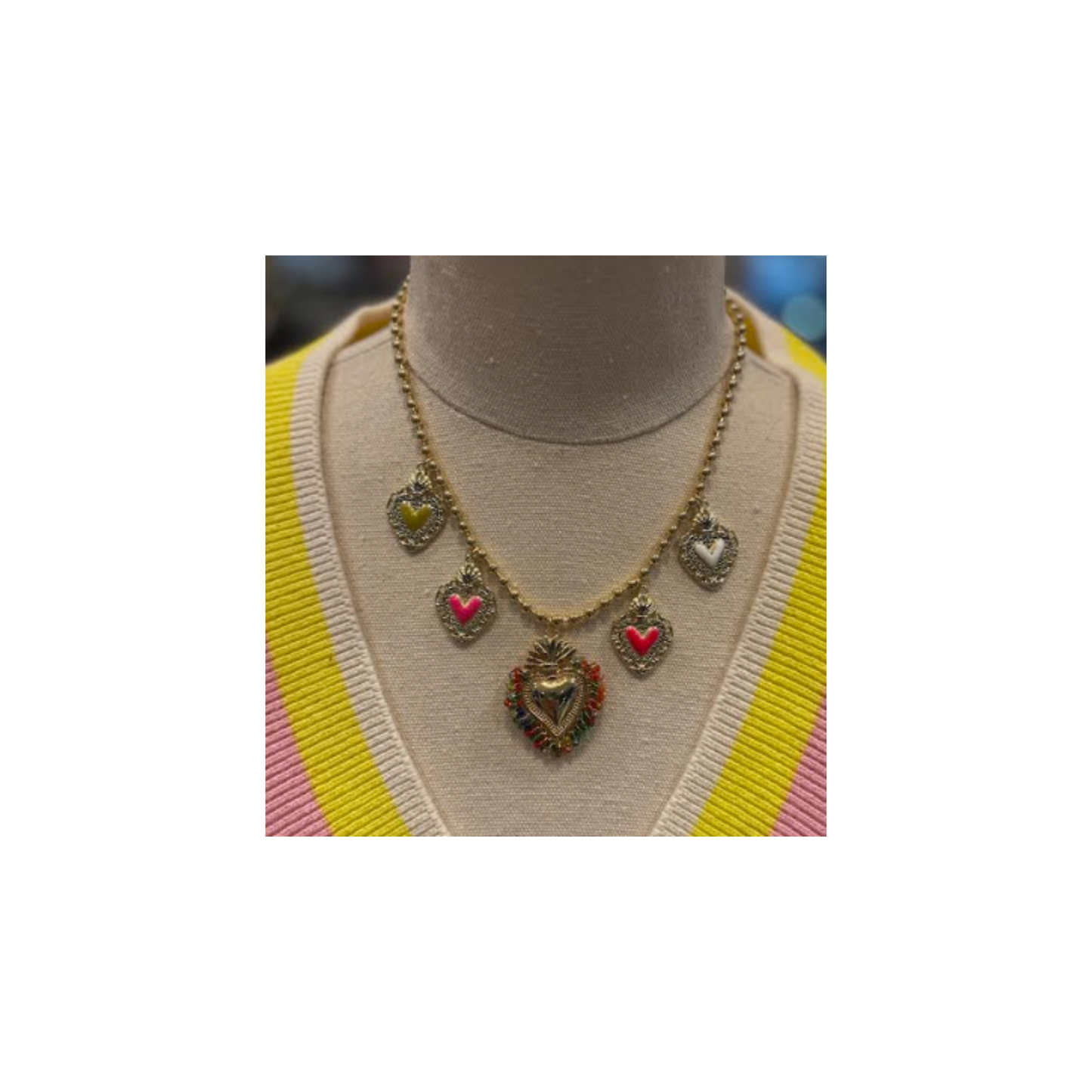 Carnival Heart Necklace | Fluro