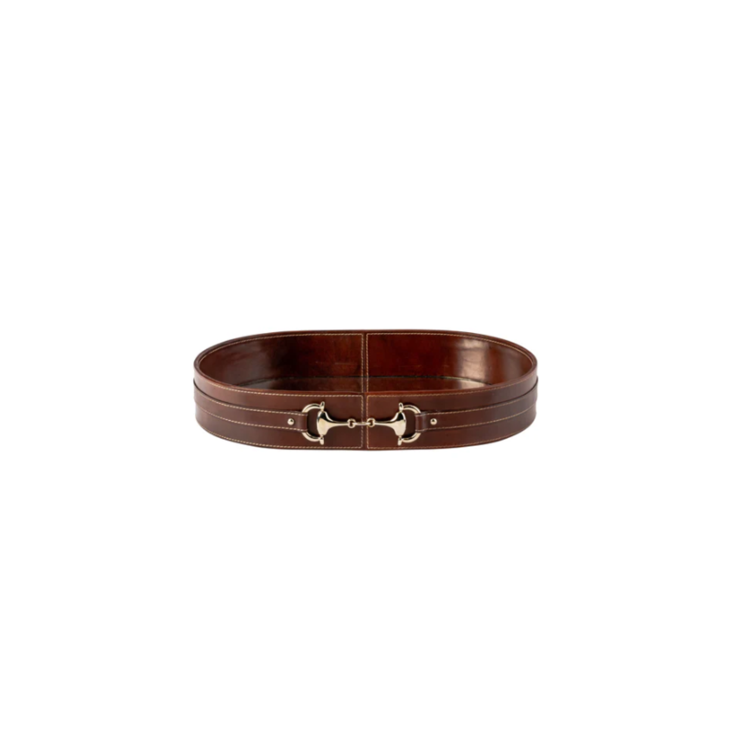 Equestrian Oval Tan Leather Tray | PICK-UP INSTORE ONLY