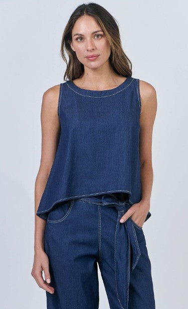 Naturals O&J - Fulham Top | Chambray | GA506