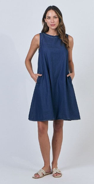 Naturals O&J - Kensington Dress | Chambray | GA518