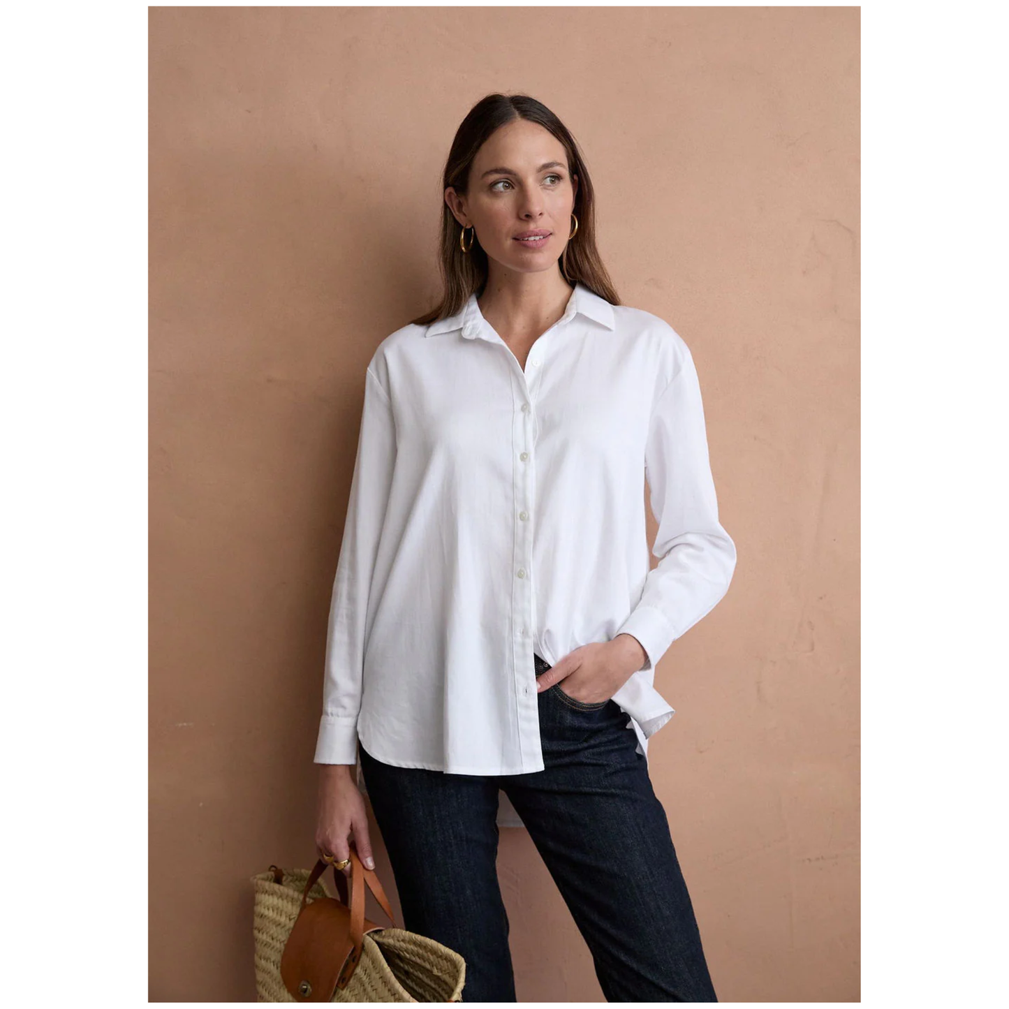Goondiwindi Cotton - Barkly Oversized Basic Shirt | White Sale No Return