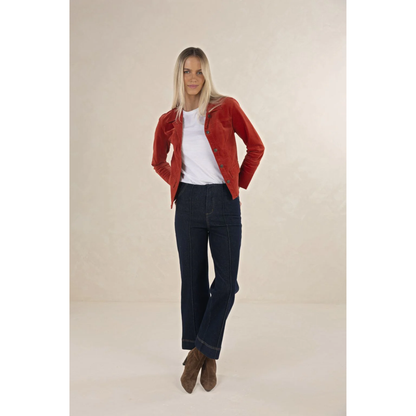 Gabi Velour Jacket | Rust
