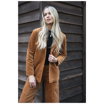 Va Va Velour Coat | Camel