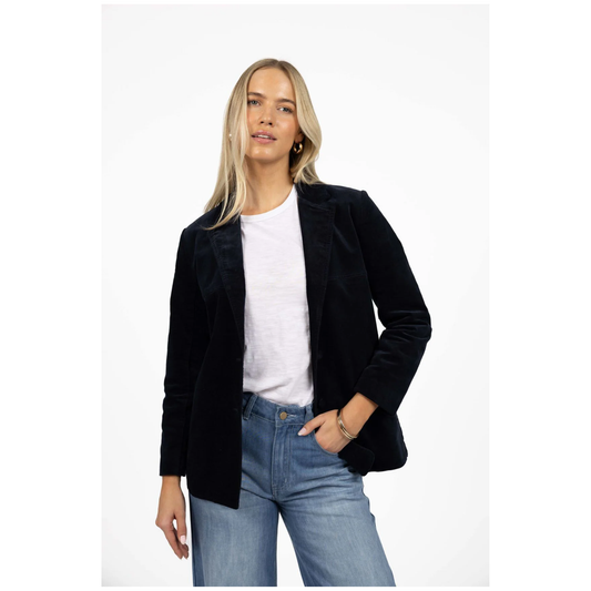 Va Va Velour Coat | Navy