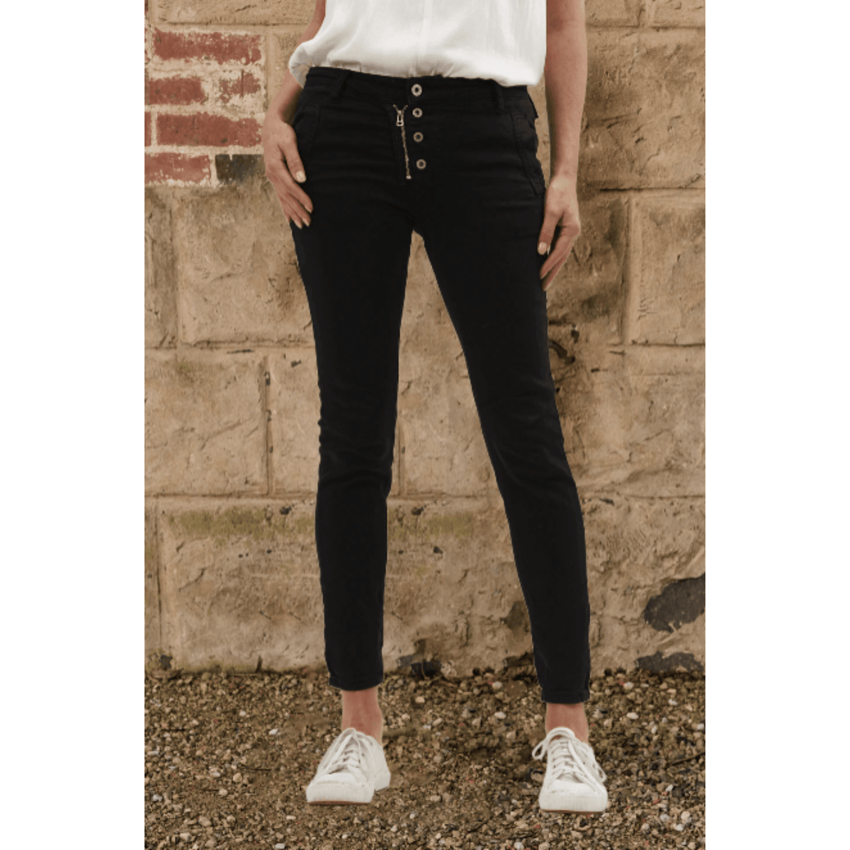 Italian Star - 4 Button Jean | Black