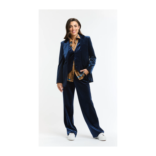 Italian Star - Jets Velvet Pants | Navy