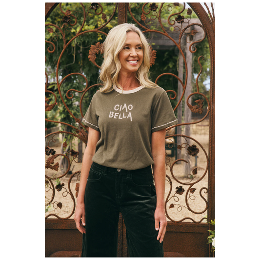 Ciao Bella T-Shirt | Khaki
