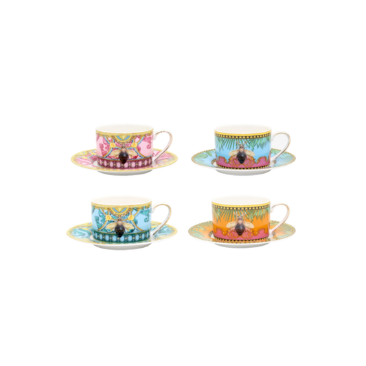 Giftware - Bee Cup & Saucer Set/4 | PICK-UP INSTORE ONLY