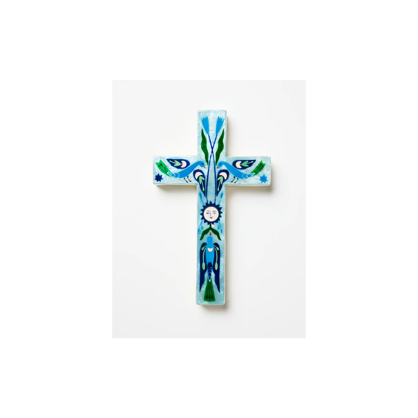 Fable Blue Sun Cross Wall Tile | Large | PICK-UP INSTORE ONLY