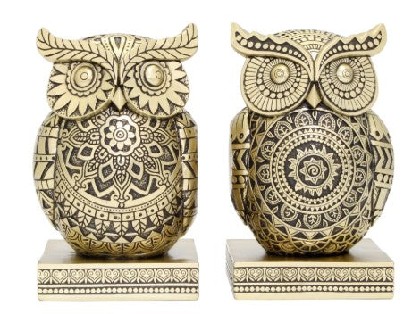 Giftware - Owl Bookends | Gold | PICK-UP IN-STORE ONLY