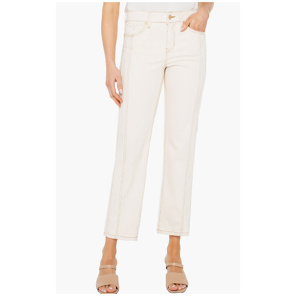 Liverpool - Kennedy White Crop Straight Leg Jeans | Seaside Dunes