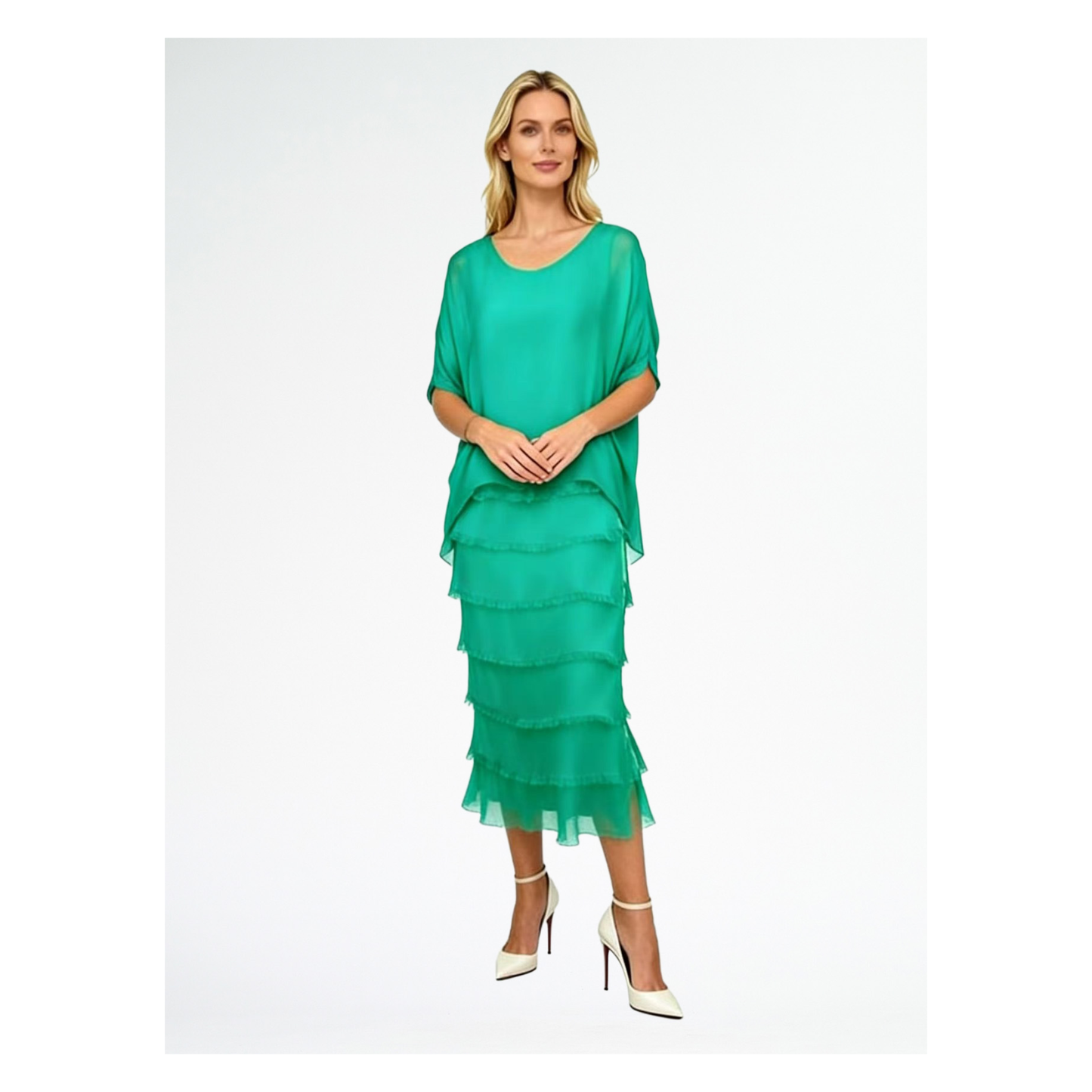 Rita Silk Dress | Gucci Green