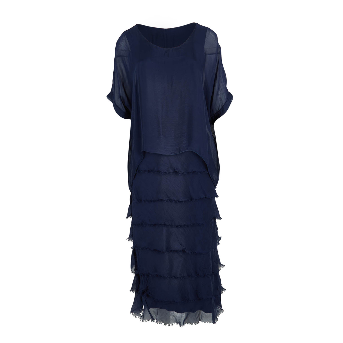 Rita Silk Dress | Navy