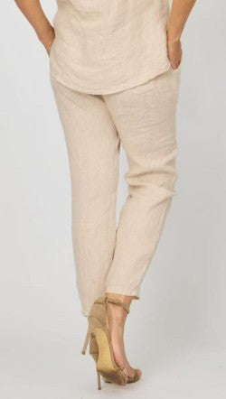 La Strada - Claire Linen Pant | Beige