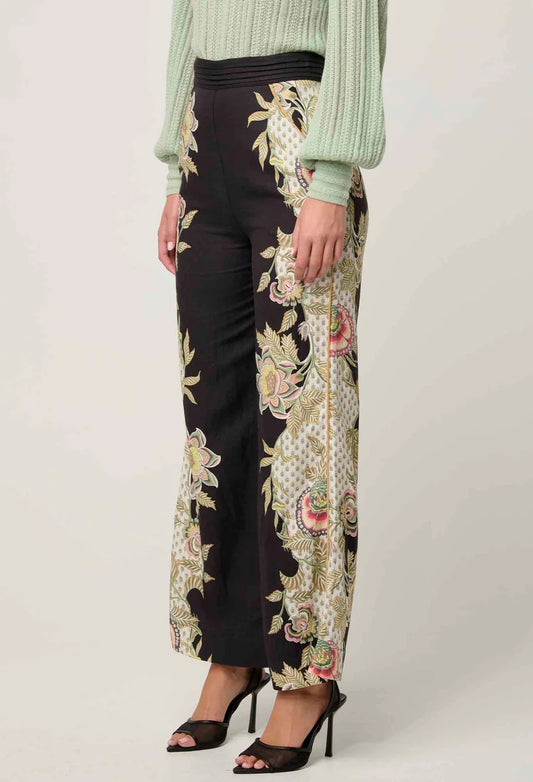 Once Was - Merida Linen Viscose Pant - Mariposa Nero