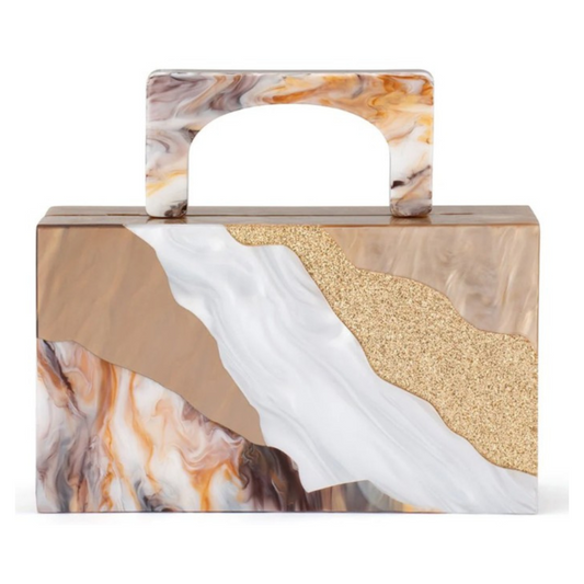 Olga Berg - Fleur Acrylic Top Handle Bag