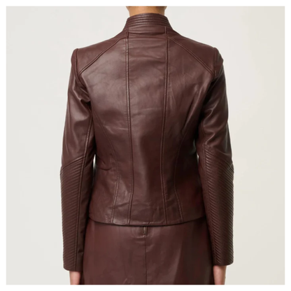Once Was - Acer Leather Shawl Jacket | Oxblood