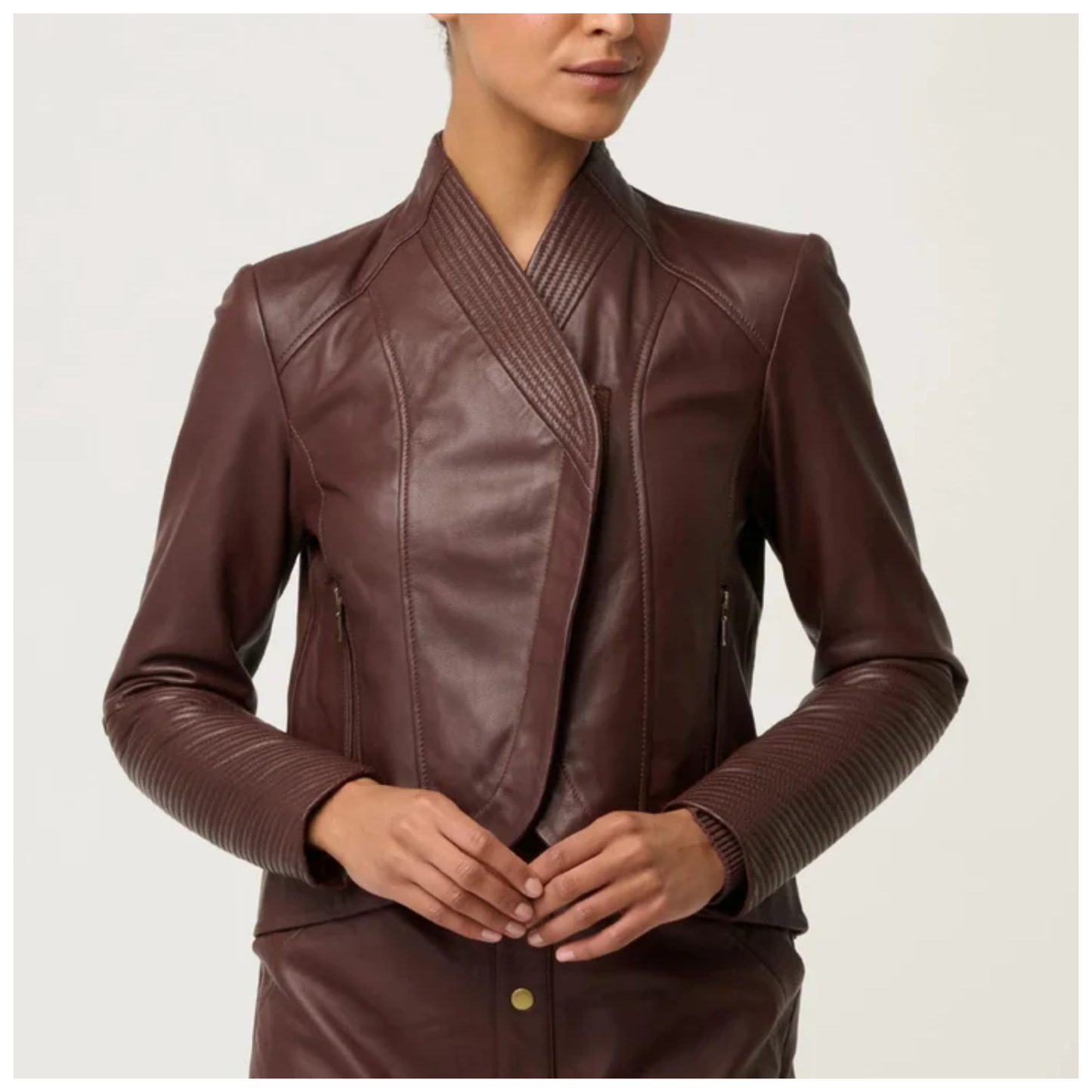 Once Was - Acer Leather Shawl Jacket | Oxblood