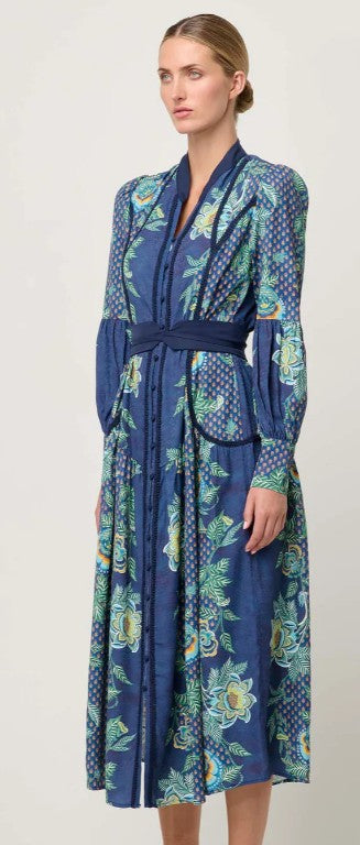 Once Was - Esmeralda Spliced Midi Dress | Mariposa Zafiro