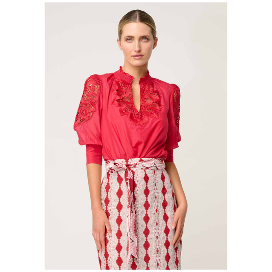 Once Was - Oleander Cotton Silk Blouse