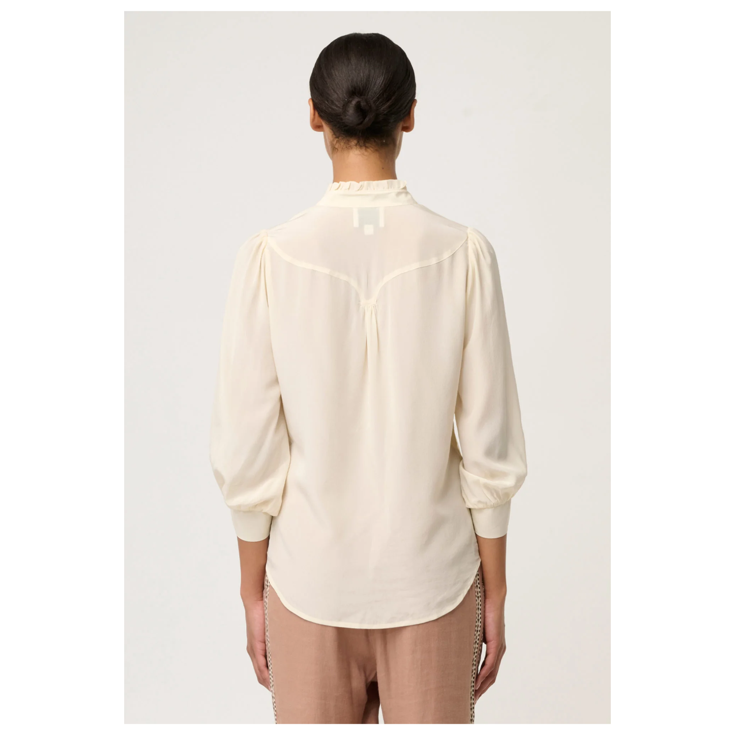 Once Was - Chloe Criss Cross Cuffed Blouse | 100% Silk