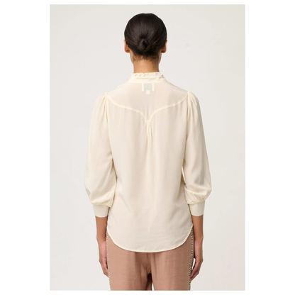 Once Was - Chloe Criss Cross Cuffed Blouse | 100% Silk