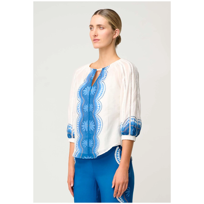 Once Was - Sakina Cotton Silk Blouse | Ivory Jade
